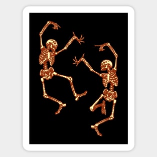 Dancing Skeletons - Playful Halloween Illustration Sticker